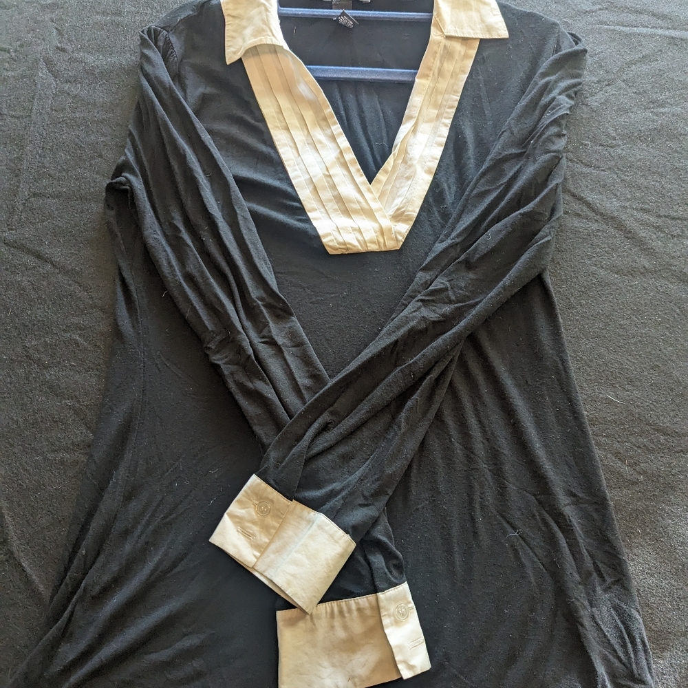 Black and white dress shirt